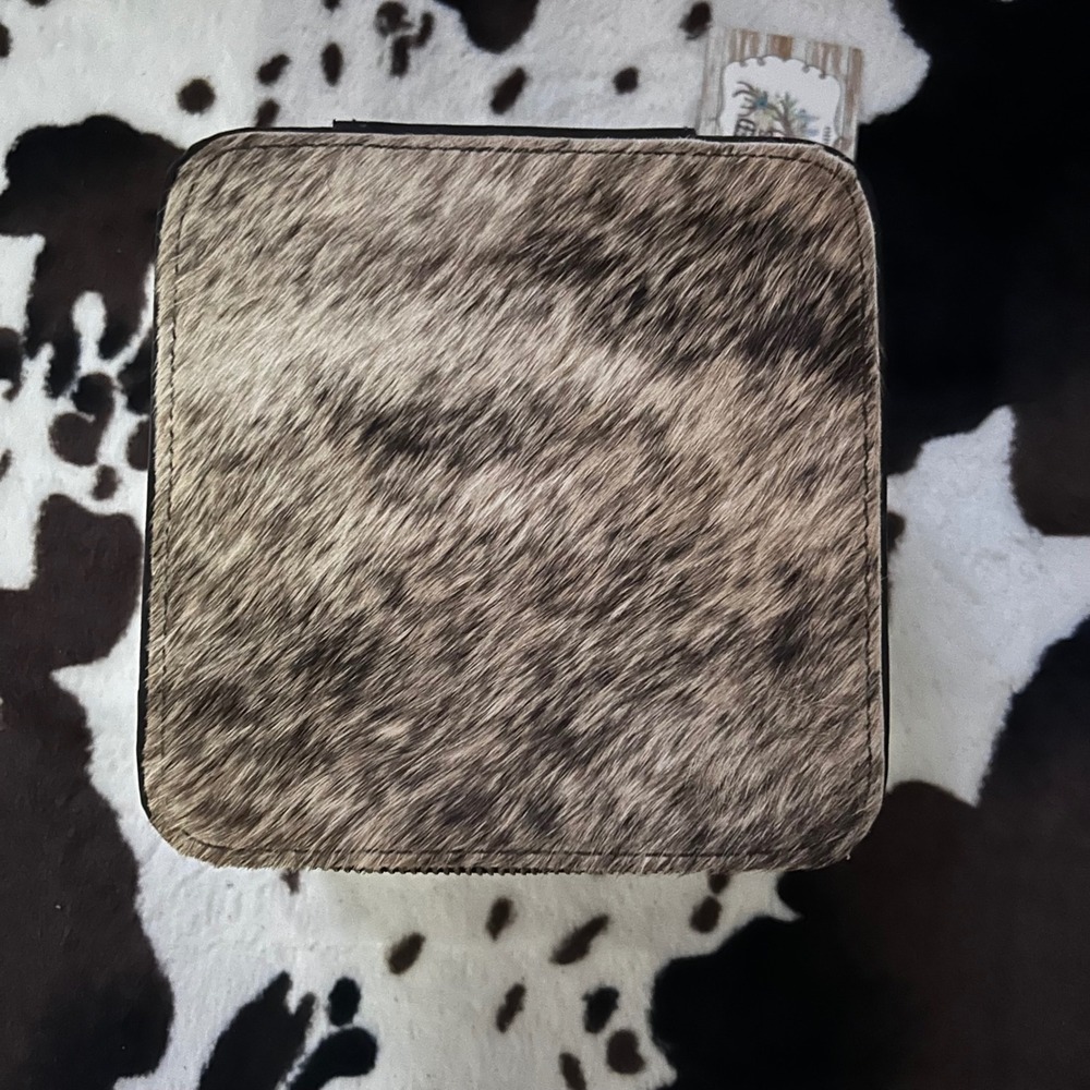 Jewelry Travel Organizer Case Newโ Genuine Cowhide Leather Black Brown Western